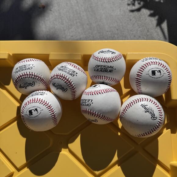 Rawlings Official League OLB3 Baseballs Set of 7 9in 5oz Synthetic Practice Ball - Picture 5 of 7